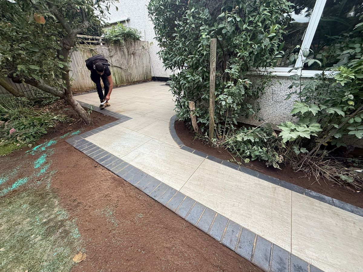 Garden patio installation