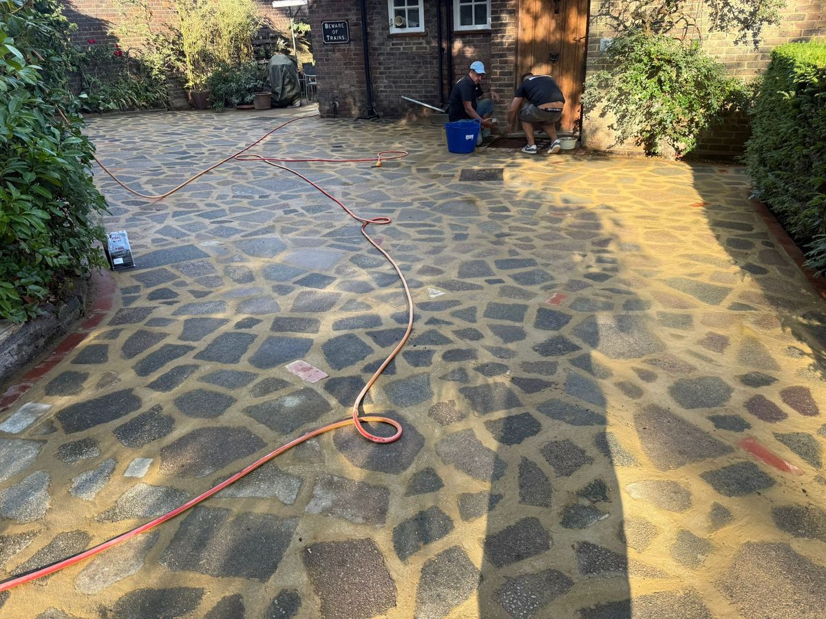 Block paved driveway